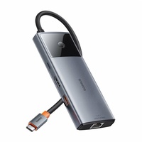 Baseus Gleam Series II USB-A/USB-C/USB-C PD/HDMI/RJ45/SD/TF + schwarz