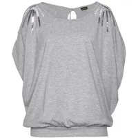 LASCANA Strandshirt Damen grau-meliert Gr.52/54