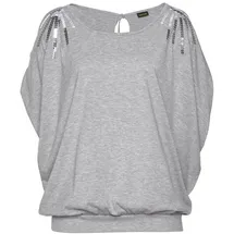 LASCANA Strandshirt Damen grau-meliert Gr.52/54
