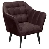 MID.YOU Cocktailsessel, Aubergine, 84x87x70 cm, Wohnzimmer, Sessel, Polstersessel