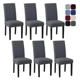 AMFUN Stretch Stuhlhussen für Esszimmerstühle, 6er Set, Stretch Hohe Zurück Stuhlhussen Slipcover, Abnehmbarer Waschbarer Stühle Schutz Dekoration für Restaurant Bankett Hochzeit Party