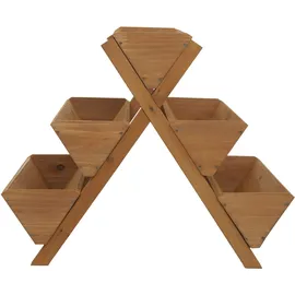 Mendler Pflanztreppe HWC-O15 56 x 56 x 70 cm Braun