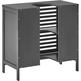 Beliani Waschbeckenunterschrank 60 x 30 cm Schwarz