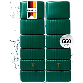 4rain Slim Wandtank Set 2 x 330 l inkl. Verbinder dunkelgrün