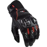 LS2 Spark II Leather perforierte Motorradhandschuhe, Schwarz/Rot [Größe XL
