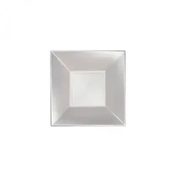 Sovie Tableware Teller aus Plastik (PP), tief, Perlmutt-Weiss, 180x180mm, 8 Stück - Einweg Tiefe Teller Geschirr