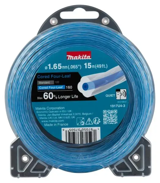 Makita 1917U4-3 Mähfaden Cored Four-Leaf 1,65mm x 15m