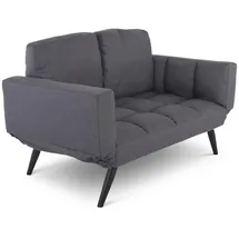 RABURG Schlafsofa, 2-Sitzer, mit Gästebett-Funktion, mit klappbarer 2-in-1-Funktion: Sofa und Gästebett, Metallbeine, Stoff, in Dunkelgrau,