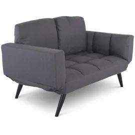 RABURG Schlafsofa, 2-Sitzer, mit Gästebett-Funktion, mit klappbarer 2-in-1-Funktion: Sofa und Gästebett, Metallbeine, Stoff, in Dunkelgrau,