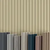 BEATS Lamellen 2,75m HEXIM - MDF Holz Lamellenwand Wandpaneele Lamellenverkleidung Wandverkleidung Lamellenpaneele Holzpaneele Natur (1 Startprofil, Beats De Luxe Palomino)