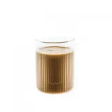 Gläser-Set Latte Macchiato Gläser Riffle Design Teeglas Borosilikatglas 300 ml