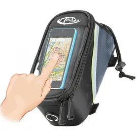 Tectake Fahrradtasche Satteltasche grau/grün/schwarz