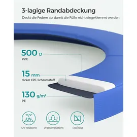 Songmics Trampolin 244 cm Schwarz-Blau