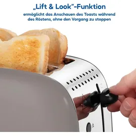 Russell Hobbs Toaster Colours Plus Mocha 6 Bräunungsstufen, breite Toastschlitz, Schnell-Toast,Hebefunktion, Brötchenaufsatz, Auftau-, Aufwärm- & Stoppfunktion,1100W) 26931-56