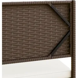 vidaXL Gartensofa in L-Form mit Tisch und Kissen Braun Poly Rattan