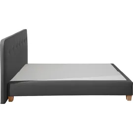 Home Affaire Boxspringbett »Fargo« inkl. Topper, in 3 Matratzenarten, in Samt- oder Strukturstoff grau