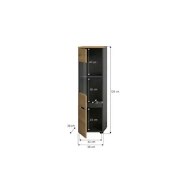 xonox.home Vitrine Canu 36 x 33 x 125 cm Grau