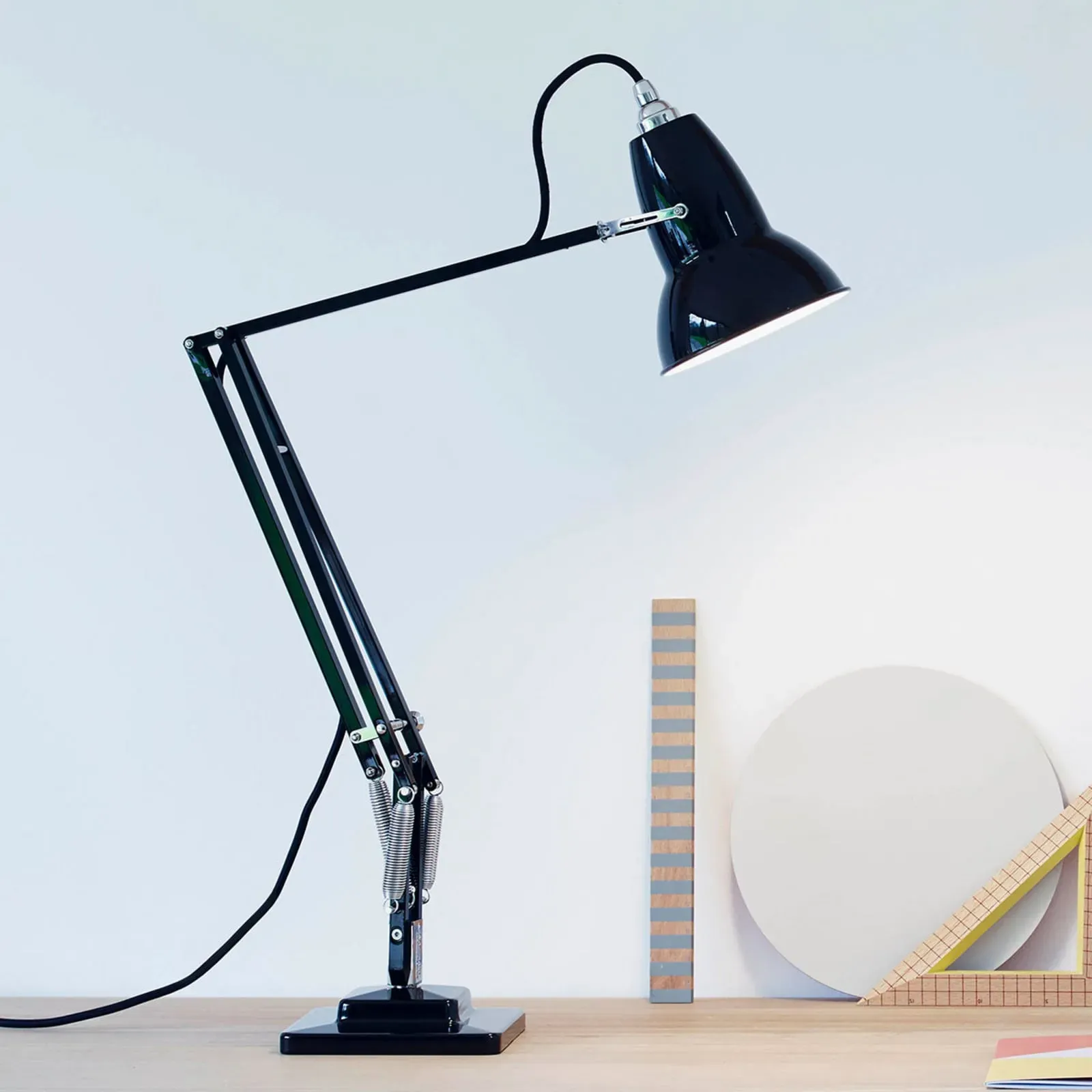 Tischleuchte Anglepoise, Original 1227, Schwarz, für Arbeitszimmer / Büro, Metall, Industrielles Design - 60
