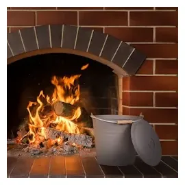 Relaxdays Ascheeimer mit Deckel 12 l grau