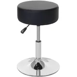 Mendler 2er-Set Hocker HWC-C22, Sitzhocker Schminkhocker, höhenverstellbar Ø 35cm ~ Kunstleder, schwarz