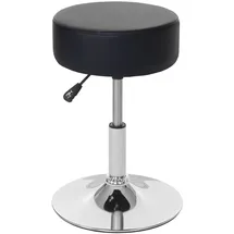 Mendler 2er-Set Hocker HWC-C22, Sitzhocker Schminkhocker, höhenverstellbar Ø 35cm ~ Kunstleder, schwarz