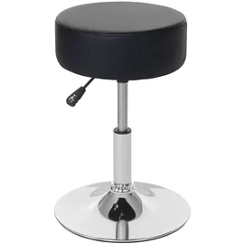 Mendler 2er-Set Hocker HWC-C22, Sitzhocker Schminkhocker, höhenverstellbar Ø 35cm ~ Kunstleder, schwarz