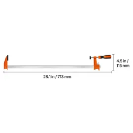 Vevor Schraubzwinge Gusseisen 60,96 cm orange