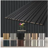 Hexim Wandpaneel, (Akustikpaneele 278x60cm Holz Mila - flexible Holzpaneele Platten Wanddeko Wand Kombipaneel Wandverkleidung Schalldämmung Akustikfilz anthrazit 1.67m2 Black Lead)