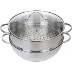 GRÄWE Dampfgarer/Servierpfanne 28 cm mit Dampfeinsatz, Serie Pro-Line