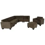 MCW Modular Sofa-System Couch-Garnitur Moncalieri 4-1-1, Stoff/Textil ~ braun