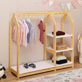 Idimex Kinderkleiderschrank Sally 120 x 118 x 42 cm Kiefer massiv weiß