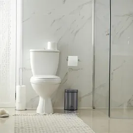 Relaxdays Toilettenpapierhalter, ohne Bohren, Silber