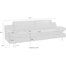 PLACES OF STYLE 3-Sitzer »Redding« in Naturleder, beige