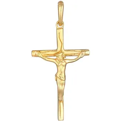 Elli Kreuz Kruzifix Religion 925 Silber goldfarben Damen 