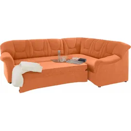 DOMO collection Ecksofa »Sarafina zeitlos und komfortabel, optional mit Federkern, L-Form«, wahlweise mit Bettfunktion orange