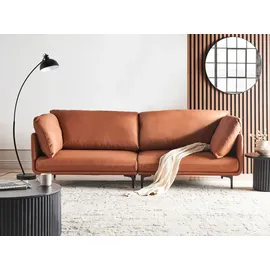 Beliani Sofa REVSNES Kunstleder Goldbraun