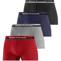 bruno banani Boxer, (Packung, 4 St.), mit erhabenem Logo-Druck auf dem Bund Bruno Banani grau-meliert, bordeaux, rot, schwarz