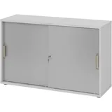 bümö Aktenschrank 2 Ordnerhöhen 80 x 40 x 180 grau/silber