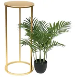 DanDiBo Ambiente DanDiBo Blumenhocker Metall Gold Rund 70 cm Blumenständer Beistelltisch 96510 L Blumensäule Modern Pflanzenständer Pflanzenhocker