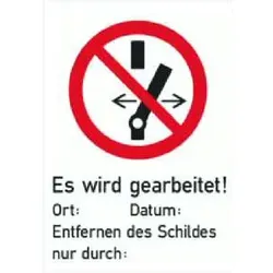 Verbotsschild Nicht schalten, beschreibbar, aus PVC-Kunststoff