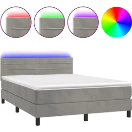 vidaXL Boxspringbett 140 x 200 cm Hellgrau