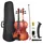 Vevor Violine 4/4, 584,2 mm Armlänge, Geigenset mit Hartschalenkoffer, Kolophonium, Bogen, Schulterstütze, Steg, und zusätzlichen Saiten, Massivholzinstrument (mattbraun gemustert)