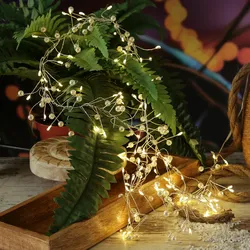LED Lichterkette Perlen - Cluster Dekolichterkette - 100 warmweiße LED - L: 1,2m...