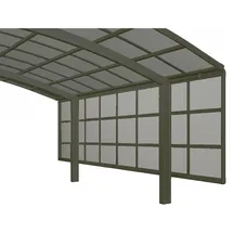 Ximax Carport Seitenwand 3 Module 200 cm Schwarz Sonderfertigung