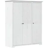 furnicato Kleiderschrank BODO Weiß 146x53,5x173 cm Massivholz Kiefer (1-St) weiß