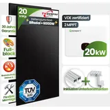 20 kWp Growatt PV-Anlage 40x Sunpro 500Wp Bifazial Fullblack Speicherfähig