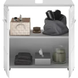 INOSIGN Waschbeckenunterschrank INOSIGN "Malmö, Breite 60 cm, 2 Tür, 2 Fächer, mit Siphonausschnitt, MDF-Front", weiß (weiß, weiß hochglanz), B:60cm H:56cm T:34cm, FSC-zertifizierter Holzwerkstoff, Schränke, Waschbeckenunterschrank, in verschiedenen Farben