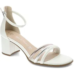 Weiße Sandalen Marco Tozzi Damenschuhe Modische Sommerschuhe, 37