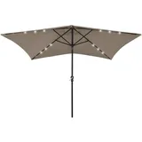 vidaXL Sonnenschirm mit LEDs 200 x 300 cm Taupe