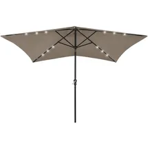 vidaXL Sonnenschirm mit LEDs 200 x 300 cm Taupe